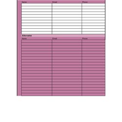 Admirable Sign Up Sheet In Templates Word Excel Template Kb