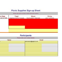 Great Sign Up Sheet In Templates Word Excel