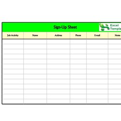 Cool Sign Up Sheet In Templates Word Excel Template Kb