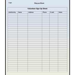 Fine Sign Up Sheet In Templates Word Excel