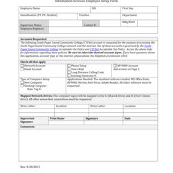 Perfect It Services New User Set Up Request Form Employee