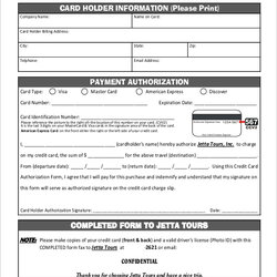 Marvelous Free Credit Card Authorization Form Template Word Printable Searches