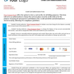 Wizard Credit Card Authorization Forms Free Templates Download Example Client On File Form Template
