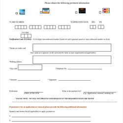 Peerless Credit Card Payment Authorization Form