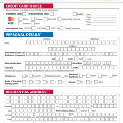 Legit Credit Card Application Form Templates At Template