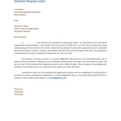 Exceptional Free Donation Request Letters Forms Letter