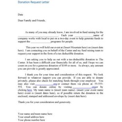 Fine Free Donation Request Letters Forms Letter