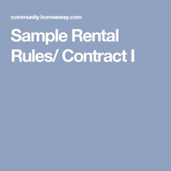 Matchless Sample Rental Rules Contract House Lake Condos Community