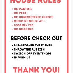 Peerless House Rules For Vacation Poster Sale By Lao Flat Pad