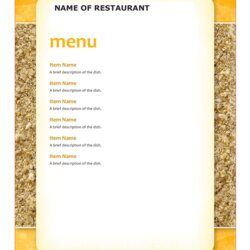 Sublime Restaurant Menu Template Download Free Documents For Word And Excel