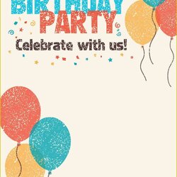 Spiffing Birthday Party Invitations For Kids Free Templates Of Printable Celebrate With Us Invitation Great