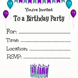 Great Free Birthday Party Invitation Templates Lovely