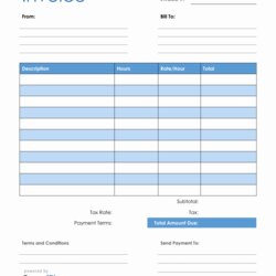 Magnificent Blank Invoices Printable