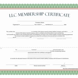Wonderful Certificate Of Ownership Template Sample Professional Templates Membership Throughout Certificates