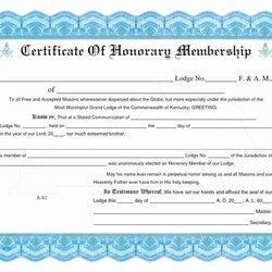 Cool Membership Certificate Template New Member Inside Honorary Editable Excel Completion Church