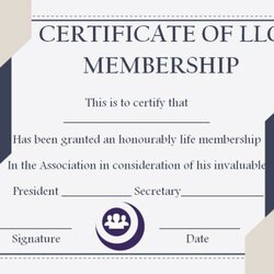 Very Good Membership Certificate Template Templates To Fill Your Member Ownership Sumo