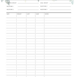 Out Of This World Weight Loss Tracker Template Free Printable Planner