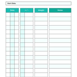 Great Best Images Of Free Printable Diet Tracker Weekly Food Weight Chart Loss Template Via