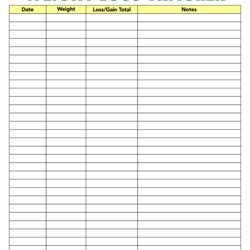Weight Loss Tracker Printable Free Chart