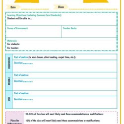 Outstanding Free Printable Daily Lesson Plan Template