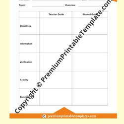 Capital Daily Lesson Plan Template Letter Sample Premium Printable Templates