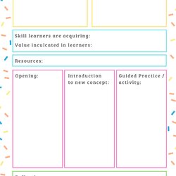Great Free Printable Daily Lesson Plan Template Templates
