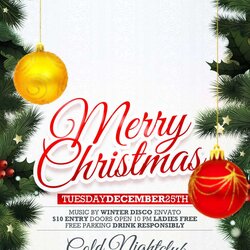 Excellent Free Printable Christmas Party Invitations Templates Flyers Throughout Brochure
