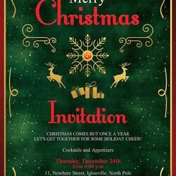 Fine Christmas Invitation Template Invitations