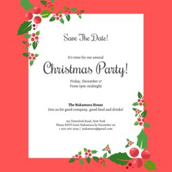 Tremendous Save The Date Christmas Party Invitation Template Holiday Templates Invitations Upcoming