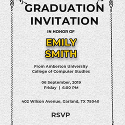 Swell Graduation Invitation Template In Free Download Templates