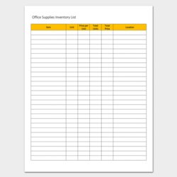 The Highest Standard Inventory Price List Template Office Supply