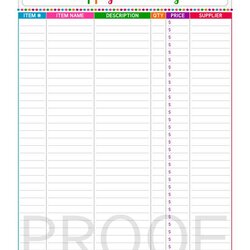 Marvelous Supply Inventory Page Instant Download Printable Sold