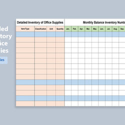 Superlative Excel Of Detailed Inventory Office Supplies Free Templates