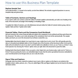 Business Plan Template Microsoft Excel Expense