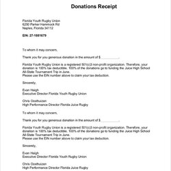 Sublime Sample Donation Receipt Letter Documents Word Acknowledgement Template Request Tax Non Profit