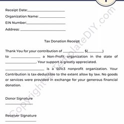 Peerless Donation Receipt Template Printable Word