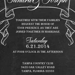 Worthy Chalkboard Invitation Free For Wedding