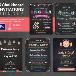 Marvelous Chalkboard Invitation Template Free Format Templates Invitations Bundle Board Chalk