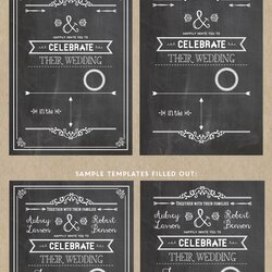 Preeminent Chalkboard Invitation Templates Free Printable Wedding Template