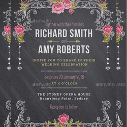 Capital Chalkboard Invitation Template Free Premium Download Floral