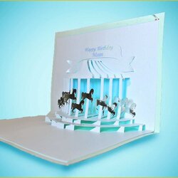 Great Pop Up Card Templates Free Download Of Vase Template Carousel Pony