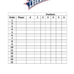 Outstanding Sample Baseball Or Softball Lineup Sheet Printable Download Template Page Thumb Big