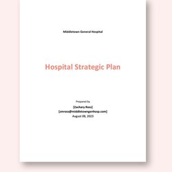 Brilliant Hospital Strategic Plan Template Google Docs Word Apple Pages