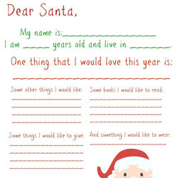 Free Letter To Santa Templates For Kids Write Wishes Claus Printable