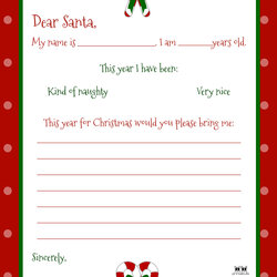 Peerless Dear Santa Letter Free Letterhead Printable Template Page