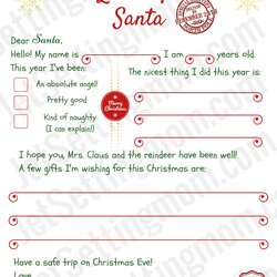 Spiffing Printable Template For Letter To Santa Templates
