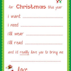 The Highest Standard Santa Letter Template Dear Christmas