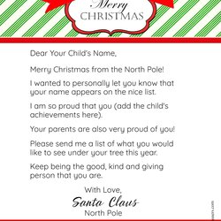 Free Personalized Printable Letter From Santa To Your Child Customize