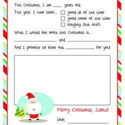 Matchless Letter To Santa Free Printable Claus