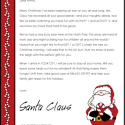 Capital Christmas Letter From Santa Lettering Template Templates Word Letters Printable Editable Newsletter